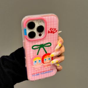 Kawaii Magnetic Girl Cry Face Phone Case for Apple 17Promax iPhone 17Pro New Korean Style Simple High-End Feel 16Promax 15 14 Niche Style 13 Cute Silicone Phone Case Women