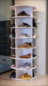 Rotating Shoe Rack 6-Tier Tower Shoe Rack Organizer Multifunctional Display Rack Handbag Shoes Racks & Organizers for Bedroom Living Room Corridor