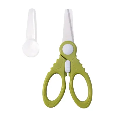 Portable Ceramic Scissors for Baby Food Supplement Small Meat And Vegetable Cutting Tools with Convenient Storage Box
