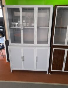 ตู้โชว์ใส่หนังสือ 120 CM / โครงเหล็กหุ้มอลูมิเนียม