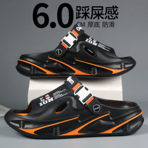 Mens Summer Outdoor Sports Slippers Anti-Slip Thick Bottom Flat Sandals Driving Comfortable Large Size Beach Shoes