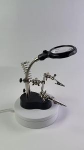 Helping Hands Soldering Station 3.5X 12X Magnifying Glass LED Lighted Magnifier with Auxiliary Clips Alligator Clamp Repair Tool