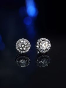 LOVETIA Anting Moissanite Perak 925 1.0 Ct Sertifikat GRA BTED001