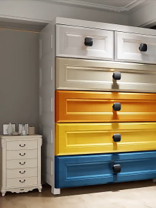 STON Large Drawer Cabinet For Clothes Wardrobes With Wheels Thickened Storage Cabinet Durabox Organizer Storage