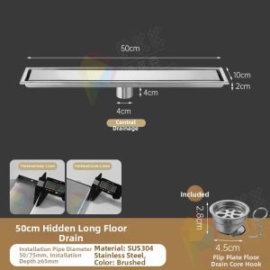 Black Hidden Odor Proof 304 Stainless Steel Floor Drain
