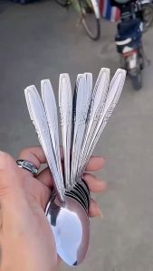 Sendok Garpu Polos isi 12 pcs / Peralatan Makan Sendok Garpu Stainless Motif Polos PH C1215