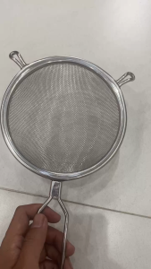 Vợt lưới inox rây lọc loại tốt dày có 2 quai gác tiện dụng dùng làm vợt đồ chiên Size Nhỏ 15cm
