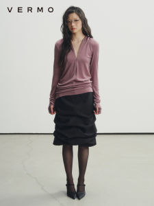 Soft Comfortable Elastic Knitted Wool Zipper Hooded Base Shirt Vermo Dry Rose Color Womens Fashion Simple Style Long Sleeve Top