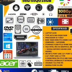 LAPTOP ACER A515-56G-55Q0 ATAU 512GB