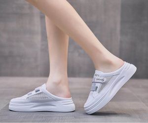 【Quà Tết】Giày sục nữ vải canvas đế độn cao cấp - giày đạp gót nữ tăng chiều cao Basic 3 màu siêu hot Phong cách thời trang