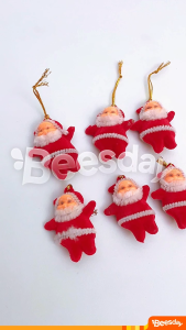 Ornamen Natal Santa Bludru | Mini Santa Claus Gantung | Mainan Hias Pohon Natal