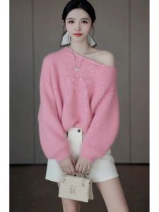 SHANGSHA | Unique Luxury Pink Sweater