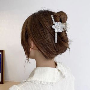 Korean Style Hair Clips for Women Square Metal Hair Pin Big Size Pearl Hair Clip Fashion Hair Claw Clip Hair Accessories