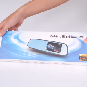 HD 1080P Dash Cam 4.3 Inches Car DVR Rearview Mirror Driving Recorder Dual Lens Front and Rear Camera Video Recorder Black Box