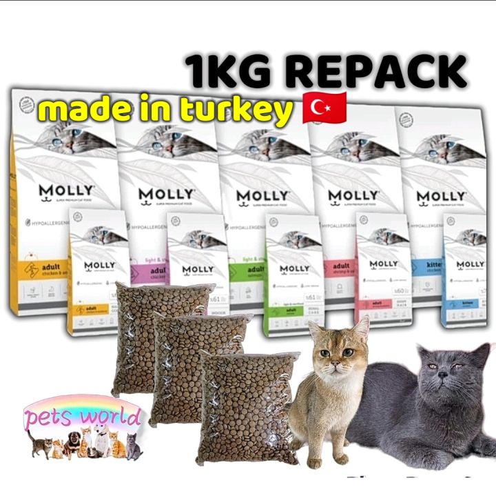 MOLLY CAT FOOD 1KG REPACK /MAKANAN KUCING REPACK(ORIGINAL) Lazada