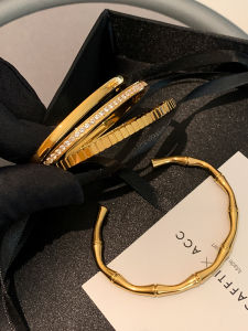 BINGBAO | Titanium Steel No Fading Golden Bamboo Bracelet