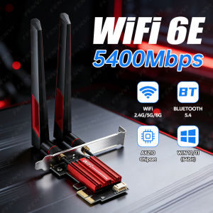 Fenvi | WiFi 6E AX210 BT 5.4 5374Mbps Wireless PCIE Adapter Tri Band 2.4G/5G/6Ghz 802.11AX Wireless Network Wi-Fi6 Card For PC Win 10/11