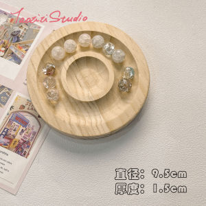 Handmade DIY Beads Tray Plate Pine Bamboo Wood Bracelet Design Display Stand Photography Props Jewelry Accessories
