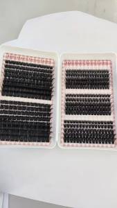 HBZGTLAD Fluffy Lash Cluster 200D-60D Với Spike Eye Bottom + Thorn Fairy Manga Mở Rộng Cụm Lông Mi Thủ Công DIY Lông Mi