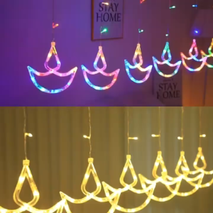 🪔6 Hanging 🪔deepavali lights LED Fairy lights 8modes outdoor Curtain Lamp Fairy String Lights LED deepavali decoration