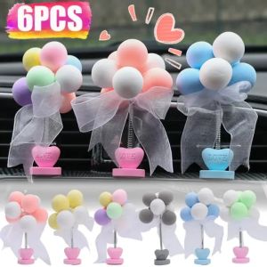 【Pphha】confession bóng đồ trang trí xe ô tô đáng yêu lắc đầu Macaron mùa xuân tự dính bóng tự làm bảng điều khiển trang trí Bảng điều khiển trung tâm