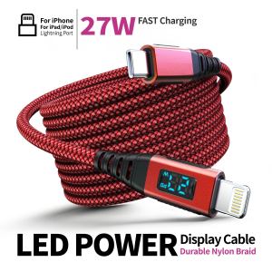 iPhone Charger Cable 6FT [MFi Certified] USB C to Lightning Nylon Braided Fast Charging For iPhone 14/13/12/11/SE/X/iPad - Red