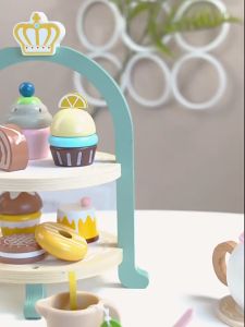 ĐỒ CHƠI THÁP BÁNH VÀ TIỆC TRÀ CỦA KABI BẰNG GỖ CAO CẤP CHO BÉ CHƠI ĐỒ HÀNG