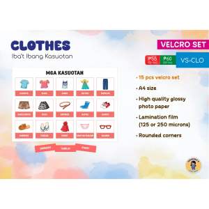 Interactive Velcro Worksheet | Busy Book - Clothes / Kasuotan (Filipino-English Translations)
