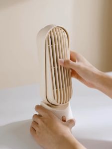 Sothing Standing Wind Tower Desktop Fan 3 Wind Speeds Type-C Rechargeable 4000mAh Long-lasting Wireless Table Fan