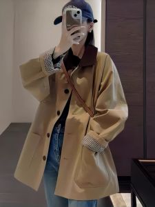 YINGDAI | For Petite Women Thickening Trench Coat Mid-length