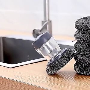 Sikat Sabut Kawat & Dispenser Tabung Sabun Cuci Piring