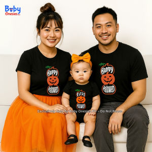 Family Halloween T-Shirt Pumpkin Print | Newborn Halloween Costume | Cute Baby Boy Girl Outfit | Baby Onesies PH
