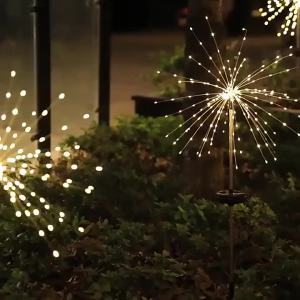 Solar powered fireworks lights 200/150/120/90/60 starburst string lights 8 lighting modes suitable for outdoor decoration