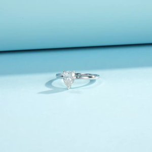 Cincin Moissanite Berlian Lab Diamond Ring Pear Cut Silver 925 Luxury Jewelry Gift Hadiah