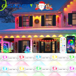 Đèn Dây LED Thông Minh RGBIC Ngoài Trời Chống Nước IP67 Điều Khiển Bằng Ứng Dụng & Điều Khiển Từ Xa Dùng Cho Giáng Sinh Tiệc Tùng Chiếu Sáng Mái Nhà Hàng Ngày