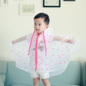 Big Orange Seed Kids Kindergarten Baby and Infant Boys and Girls Girl Transparent Raincoat Poncho Bucket Style Matching