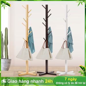 BOHO Giá treo quần áp đa năng bằng gỗ tre kệ quần áo Cây treo quần áo đứng dáng bắc âu Trọng Chịu Tải Tốt