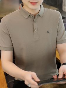 HENGYUANXIANG | Hengyuanxiang Pure Color Polo Shirt Short Sleeve Mens T-Shirt Summer New Simple Turn Collar Mens Fashion Top Breathable