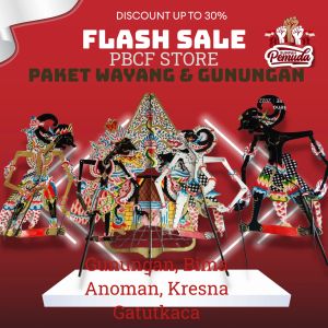 Wayang Paket Komplit Gunungan Bima Gatutkaca Kresna Anoman