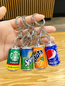 Artificial Mini Cola Sprite Cans Beverage Bottle Keychain Stylish Creative Children Schoolbag Pendant Small Gift