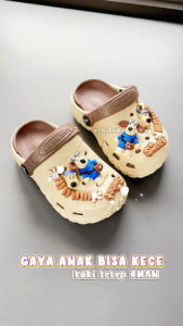 Sepatu Sandal Anak Baim Bayi Laki-Laki Balita Usia 3 4 5 6 7 Tahun Sendal Jibits Gunung Tali Belakang Eva Cowok Spatu Sandal Phylon Ringan BALANCE 801S-J Coklat Size 24-29 Kualitas Premium