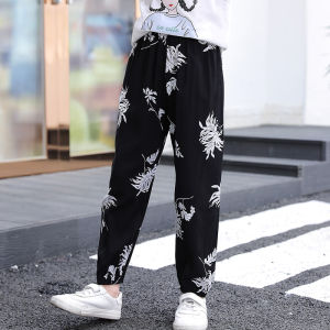 Childrens Anti-Mosquito Pants Summer Cotton Silk Thin Boy Ice Silk Girl Artificial Cotton Bloomers Baby Pajama Pants Pure Cotton