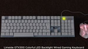 T&G GTX-300 Limeide Colorful LED Backlight Ergonomic Mechanical Wired Gaming Keyboard and Mouse for PC Laptop