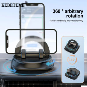 KEBETEME 360 ° Car Phone Holder Dashboard Advanced Anti Slip Fixing Pad Suitable For Driving Navigation
