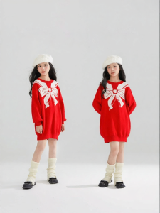MUCMUKN | Cartoon Maiden Lace-collar Knit Dress Bow