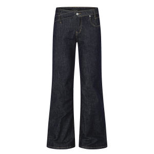 MADWITCH | Fade-Resistant Rivet Cross Low Rise Bell Bottom Jeans
