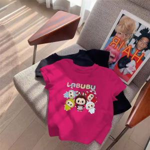 Pink Cartoon Short Sleeve T-Shirt for Girls Summer New Style Childrens Half Sleeve Top for Little Girls Fashionable Kids Clothing