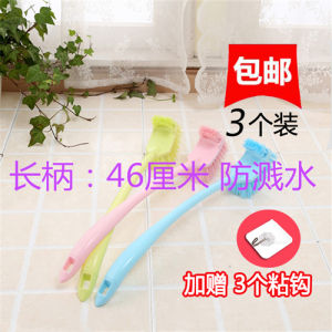 Long Handle Toilet Brush Set 3 Pieces Soft Bristle Bathroom Cleaning Tool No Dead Angles Durable Plastic Toilet Scrubber