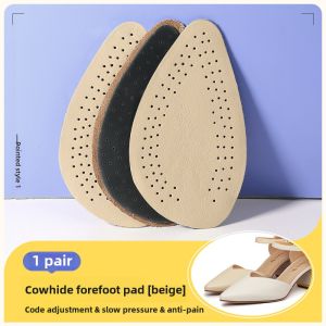 Womens Leather Latex High Heels Forefoot Pad Anti-slip Pain Relief Breathable Sweat Absorbent Wear-resistant Half-size Adjustment Pad