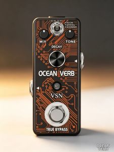 Bàn Đạp Reverb Kỹ Thuật Số VSN LEF-3800 Guitar Ocean Verb Room Spring Shimmer 3 Chế Độ Màu Xám Với Bộ Nhớ Âm Sắc Rộng